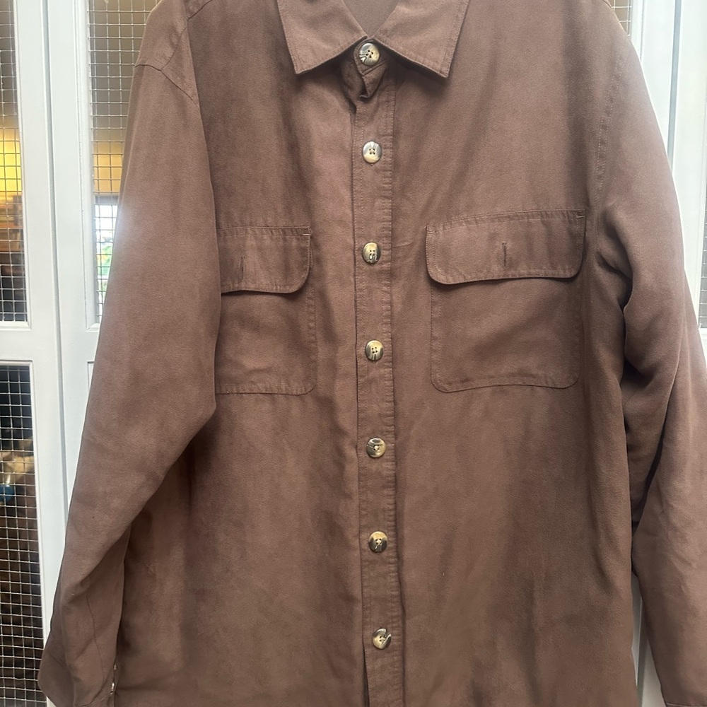 St. John's Bay Men's Tan Button-Down Shirt